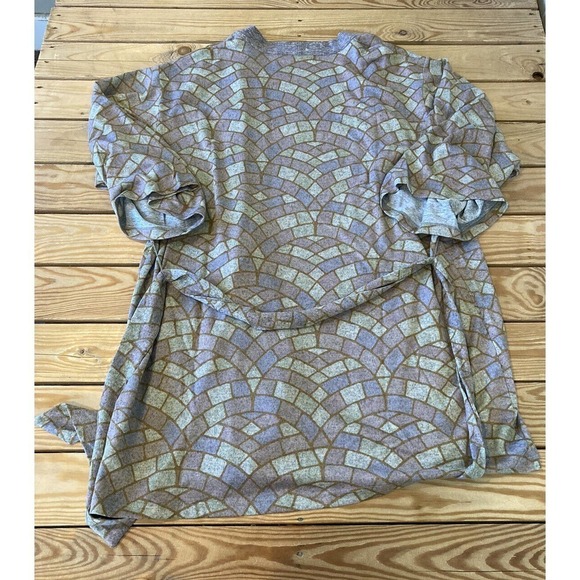 NEW The Muses Lounge Printed Tie Waist Cardigan Size Large Women’s Pink - Picture 2 of 7